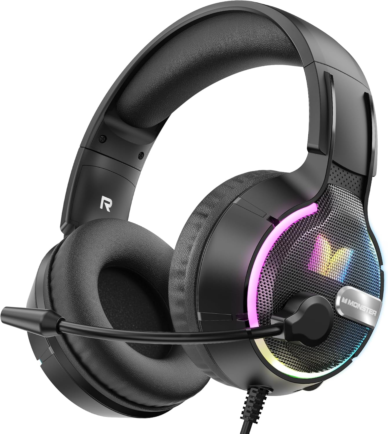 Casque Gaming 3,5 mm Monster Mission 320, RGB, 1,9 m, Noir