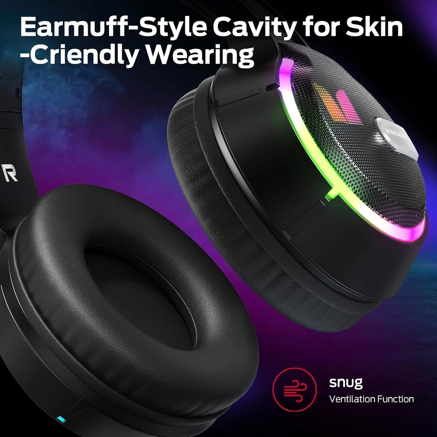 Casque Gaming 3,5 mm Monster Mission 320, RGB, 1,9 m, Noir