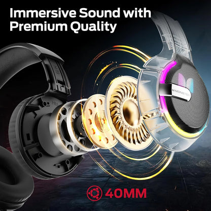 Casque Gaming 3,5 mm Monster Mission 320, RGB, 1,9 m, Noir