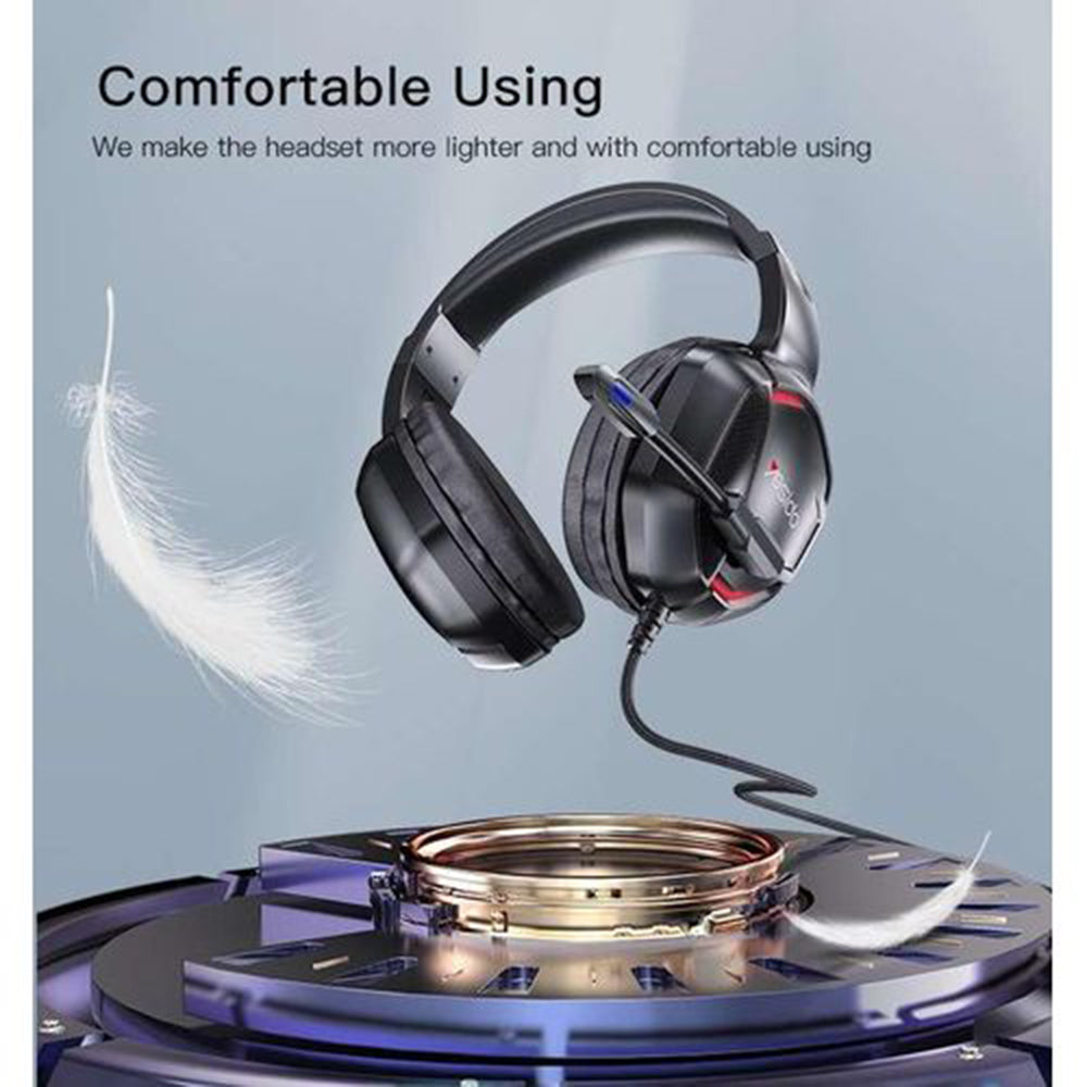 Gaming Headphones 3.5mm Yesido EK01, RGB, 1.2m, Black