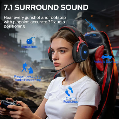 Casque Gaming Sans Fil Monster Mission 350, BT / Wi-Fi / Filaire, Noir