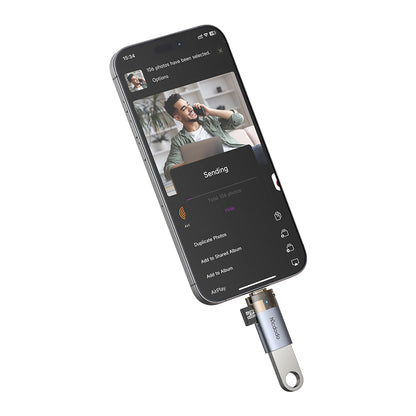 Lecteur de carte Lightning McDodo OT-7850, USB-A (OTG) - microSD, Noir