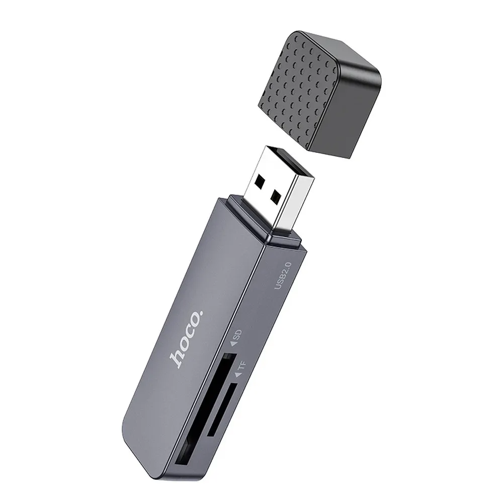 Lecteur de carte USB 3.0 HOCO HB45, SD - microSD, Gris