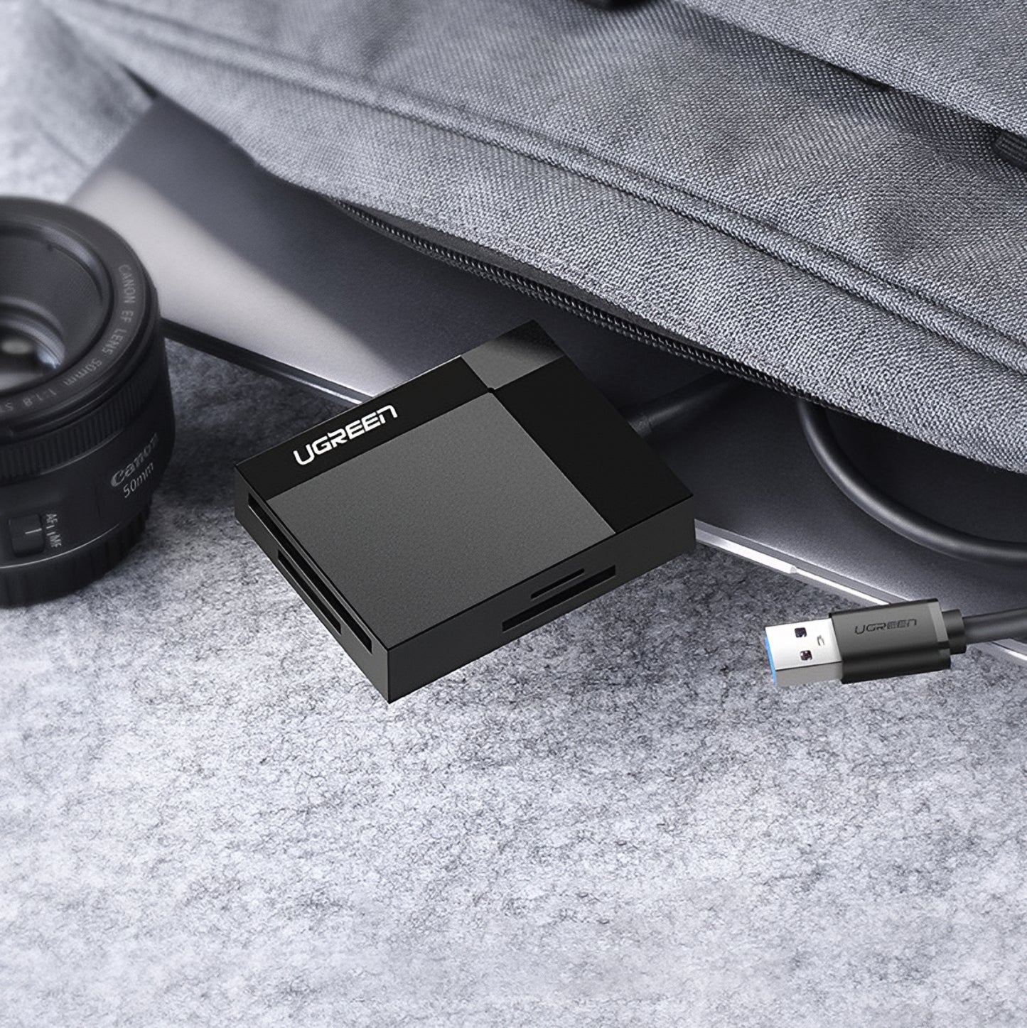 Lecteur de carte USB 3.0 UGREEN CR125, SD - microSD - CF - MS, Noir