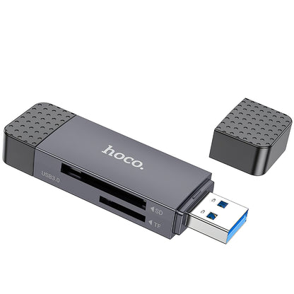 Lecteur de cartes USB / USB-C HOCO HB45, SD - microSD, USB 2.0, Gris 