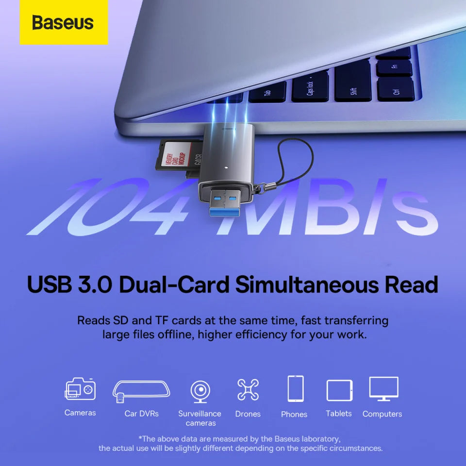 Lecteur de cartes USB / USB-C Baseus Lite, SD - microSD, Gris WKQX060113 