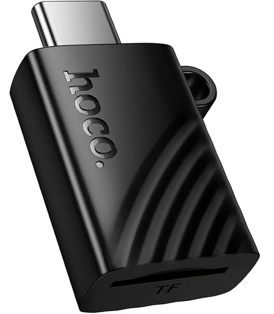 Lecteur de carte USB-C HOCO HB53, microSD, Noir