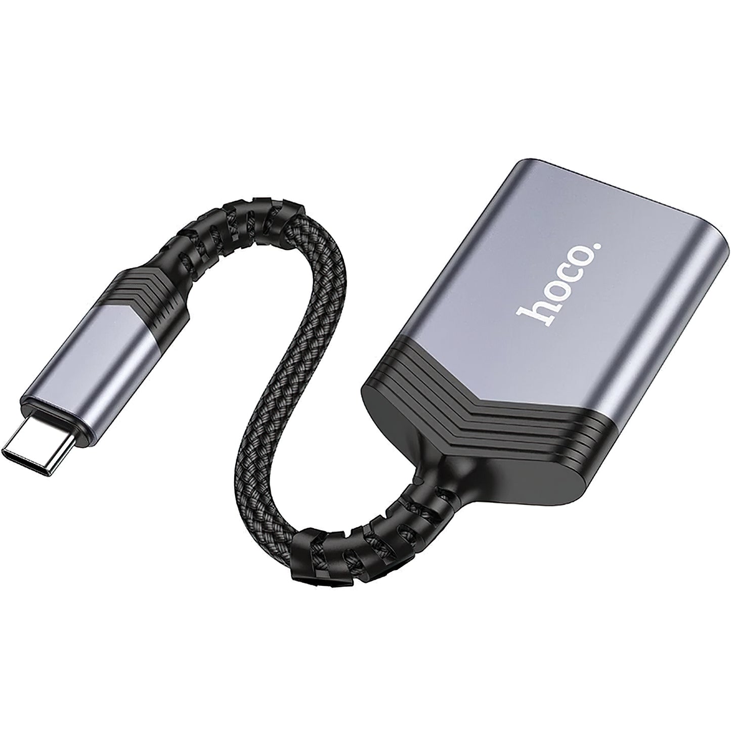 Lecteur de cartes USB-C HOCO UA25, SD - microSD, Gris 