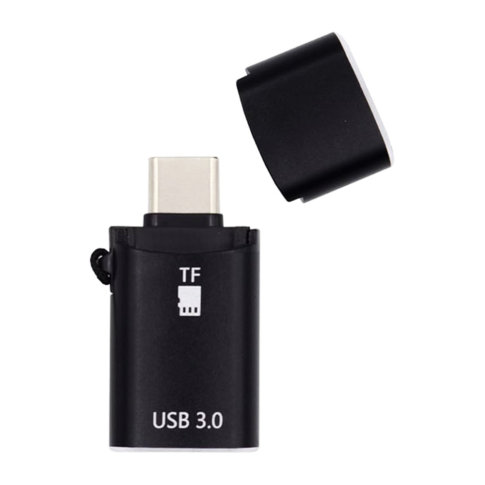Lecteur de carte USB-C Techsuit AluVoltX, USB-A (OTG) - microSD, Noir