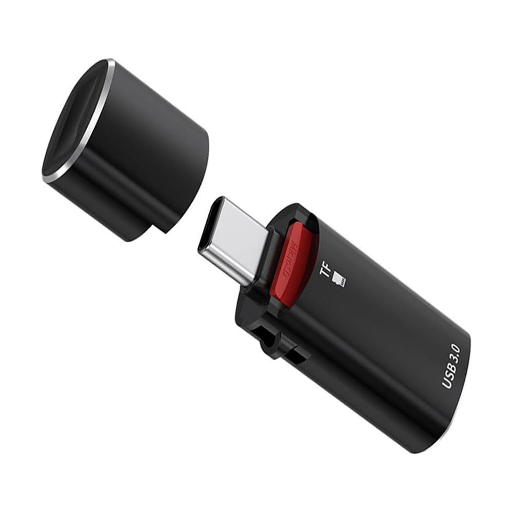 Lecteur de carte USB-C Techsuit AluVoltX, USB-A (OTG) - microSD, Noir