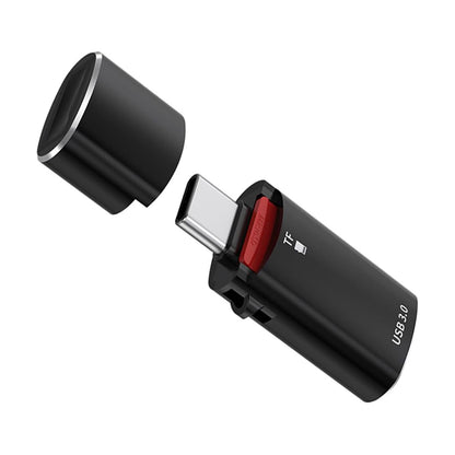 Lecteur de carte USB-C Techsuit AluVoltX, USB-A (OTG) - microSD, Noir