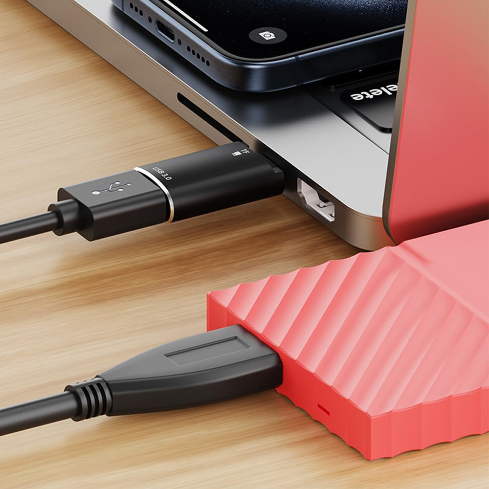 Lecteur de carte USB-C Techsuit AluVoltX, USB-A (OTG) - microSD, Noir