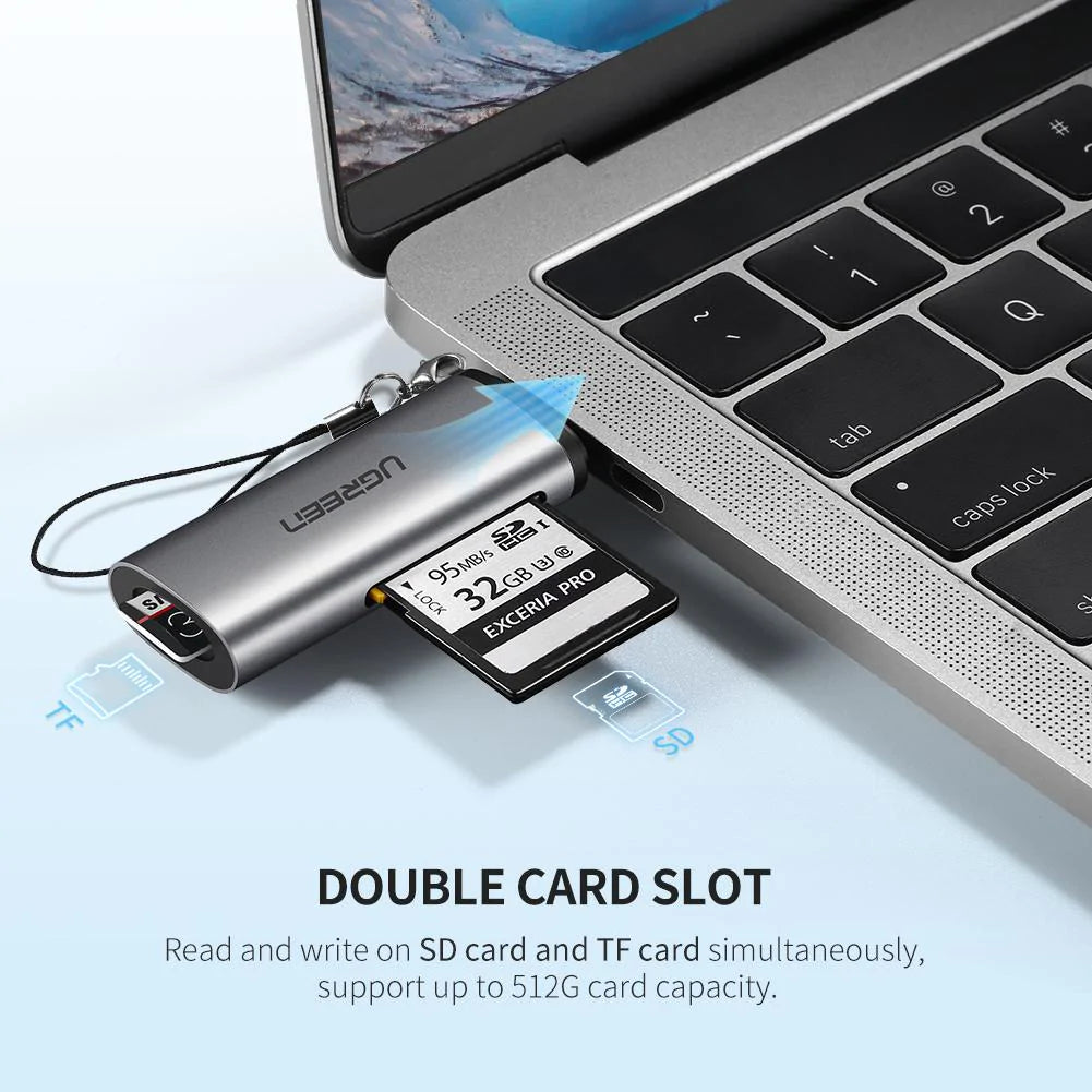Lecteur de carte USB-C UGREEN CM184, SD - microSD, Gris