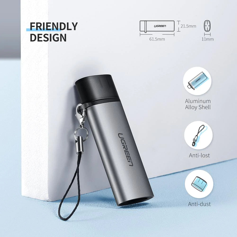 Lecteur de carte USB-C UGREEN CM184, SD - microSD, Gris