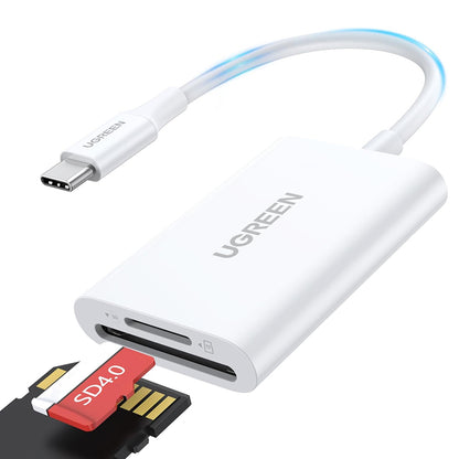 Lecteur de carte USB-C UGREEN CM265, SD - microSD, Blanc