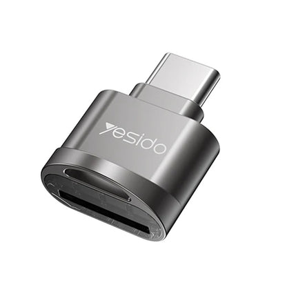 Lecteur de carte USB-C Yesido GS19, USB-A (OTG) - microSD, Gris
