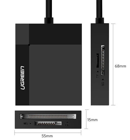 Lecteur de carte USB 3.0 UGREEN CR125, SD - microSD - CF - MS, Noir