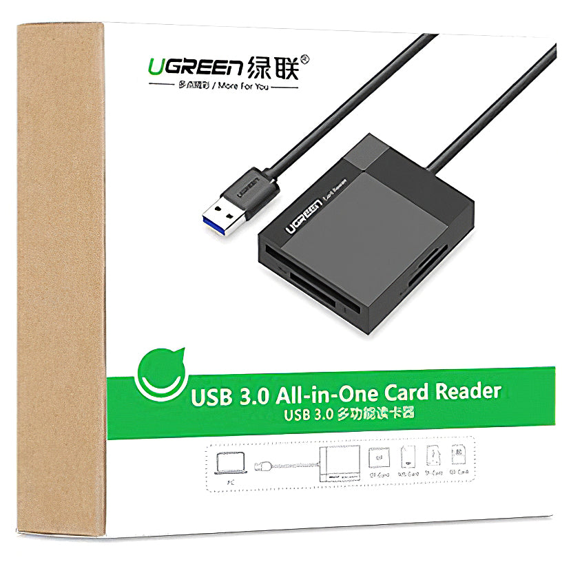 Lecteur de carte USB 3.0 UGREEN CR125, SD - microSD - CF - MS, Noir