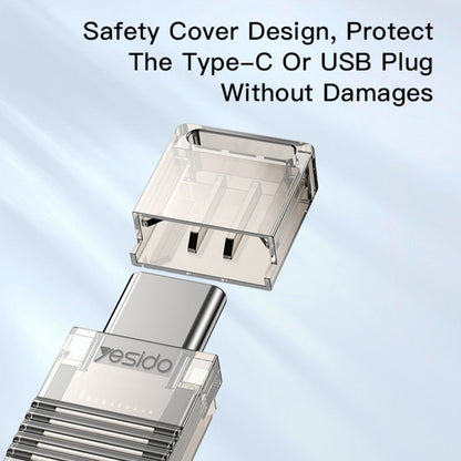 Lecteur de carte USB / USB-C Yesido GS21, microSD, Transparent