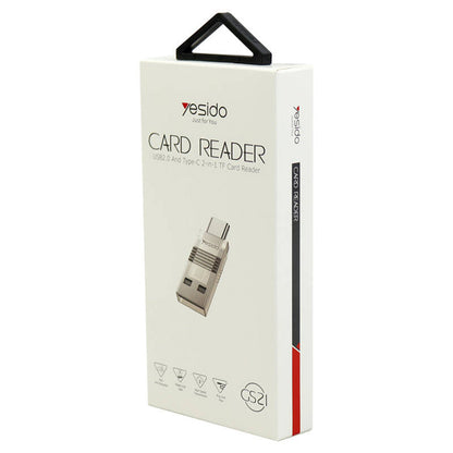 Lecteur de carte USB / USB-C Yesido GS21, microSD, Transparent