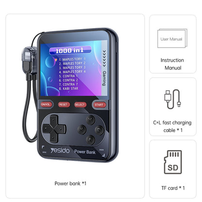 Console de jeu portable avec batterie externe Yesido YP87, noire