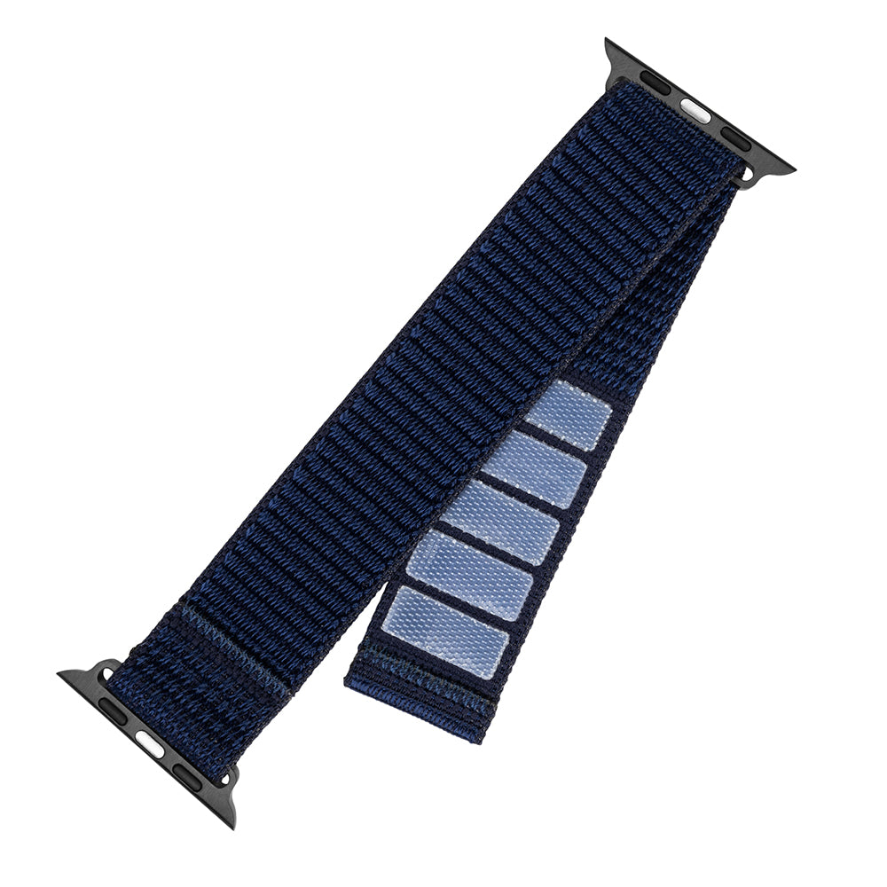 Bracelet Fixed Nylon Sporty pour Apple Watch 42mm / 41mm / 40mm / 38mm Series, Bleu Foncé