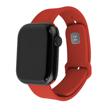 Bracelet Fixed Silicone Sporty pour Apple Watch 49mm / 46mm / 45mm / 44mm / 42mm Series, Rouge