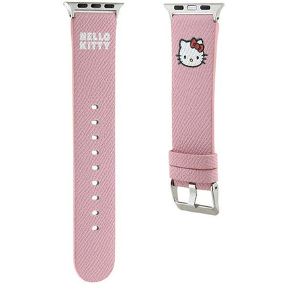Bracelet Hello Kitty Leather Kitty Head pour Apple Watch 42mm / 41mm / 40mm / 38mm Series, Rose