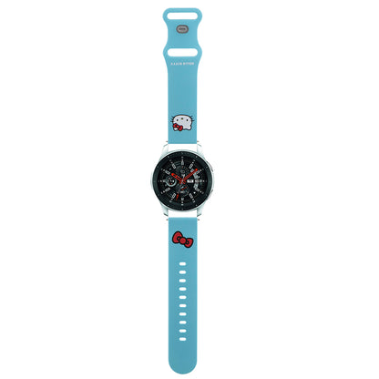 Bracelet Hello Kitty Silicone Kitty Head pour Samsung Galaxy Watch / Huawei Watch 46mm / 45mm / 41mm Series, Bleu