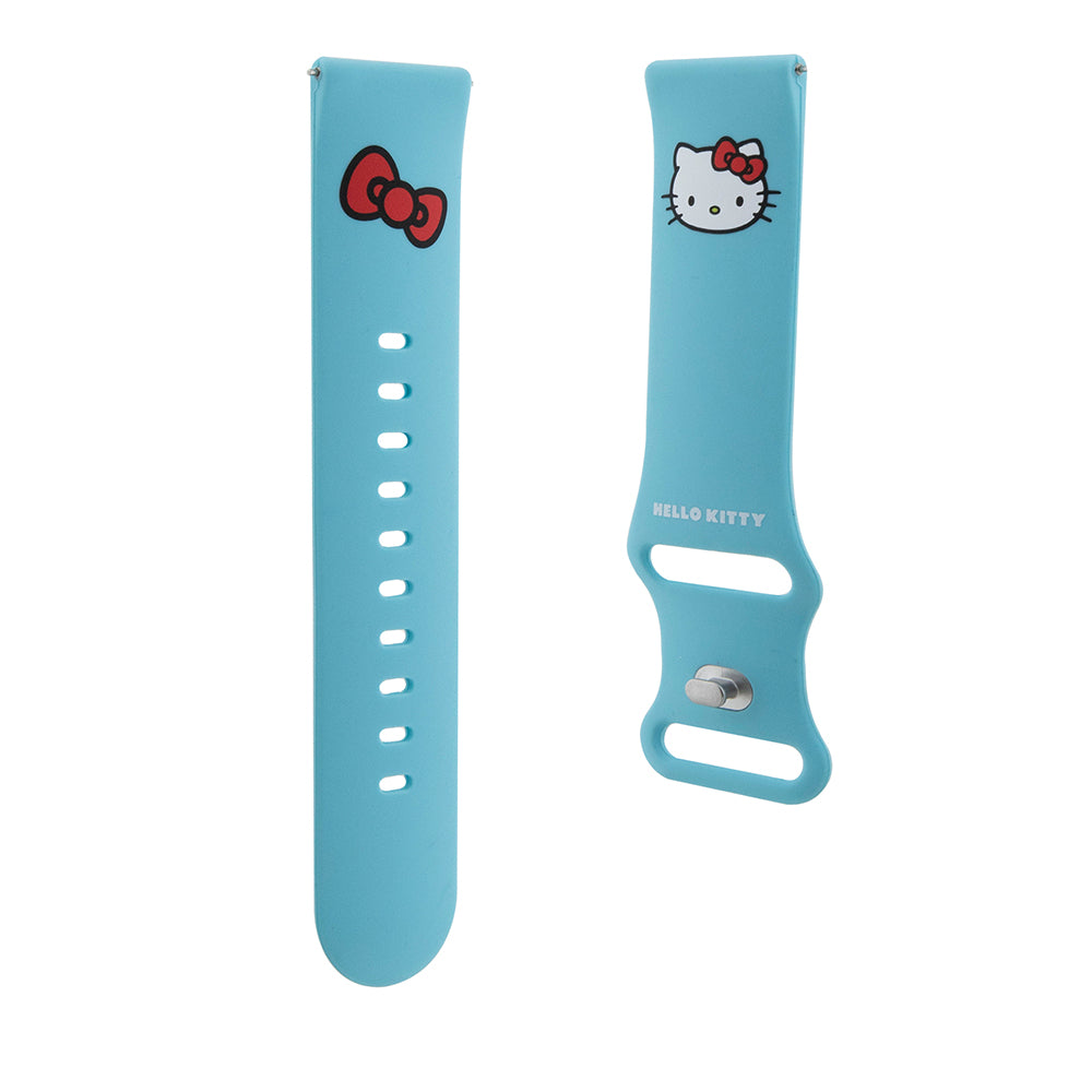 Bracelet Hello Kitty Silicone Kitty Head pour Samsung Galaxy Watch / Huawei Watch 46mm / 45mm / 41mm Series, Bleu