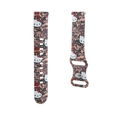 Bracelet Hello Kitty Silicone Tags Graffiti pour Samsung Galaxy Watch / Huawei Watch Series, Rose
