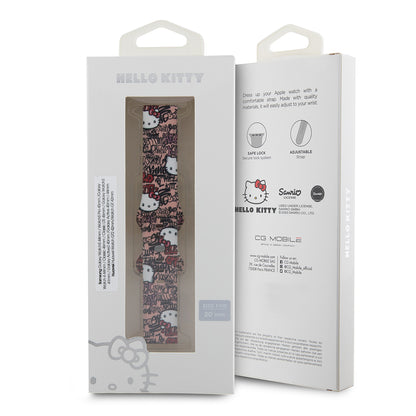 Bracelet Hello Kitty Silicone Tags Graffiti pour Samsung Galaxy Watch / Huawei Watch Series, Rose