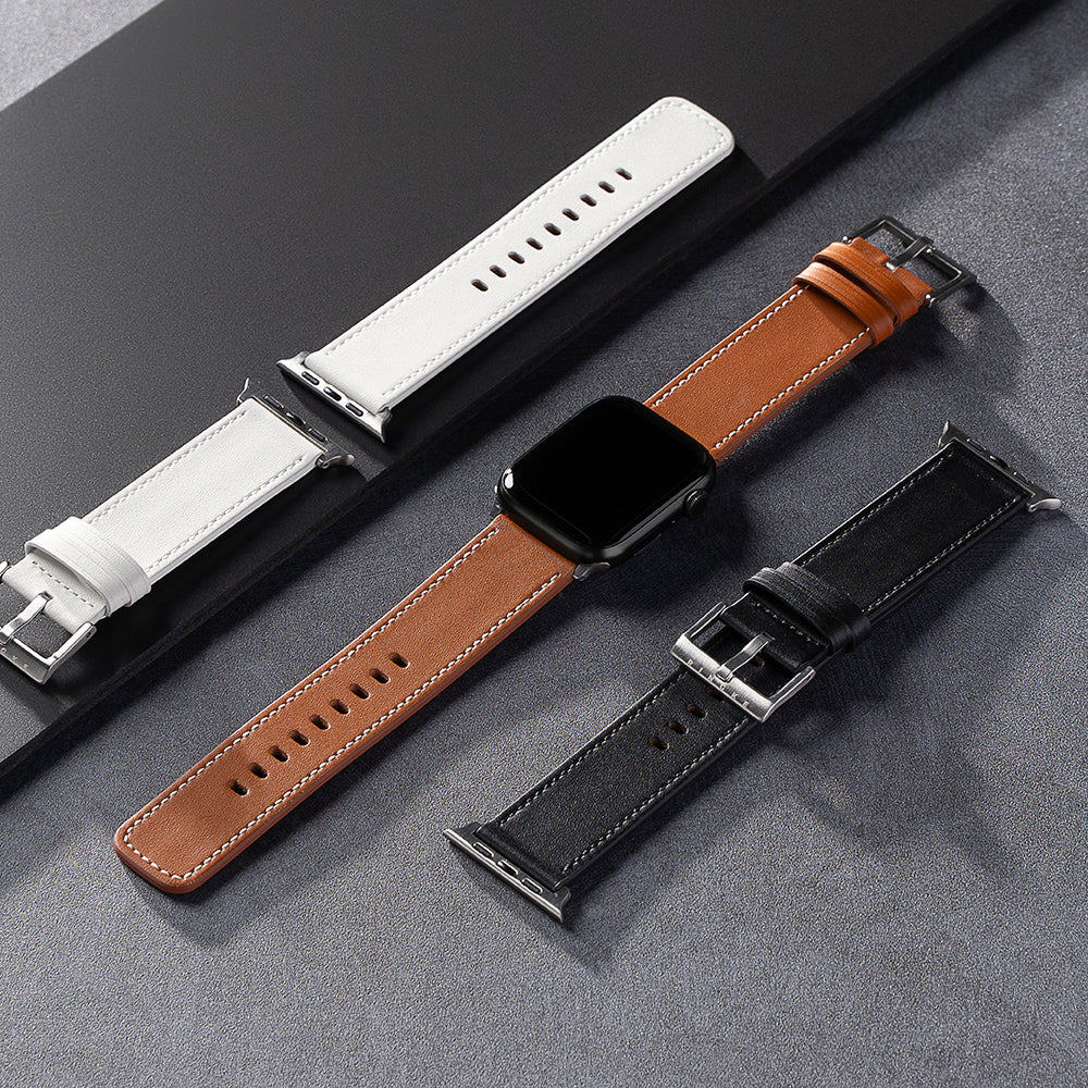 Bracelet Ringke Leather One pour Apple Watch 49mm / 46mm / 45mm / 44mm / 42mm Series, Noir