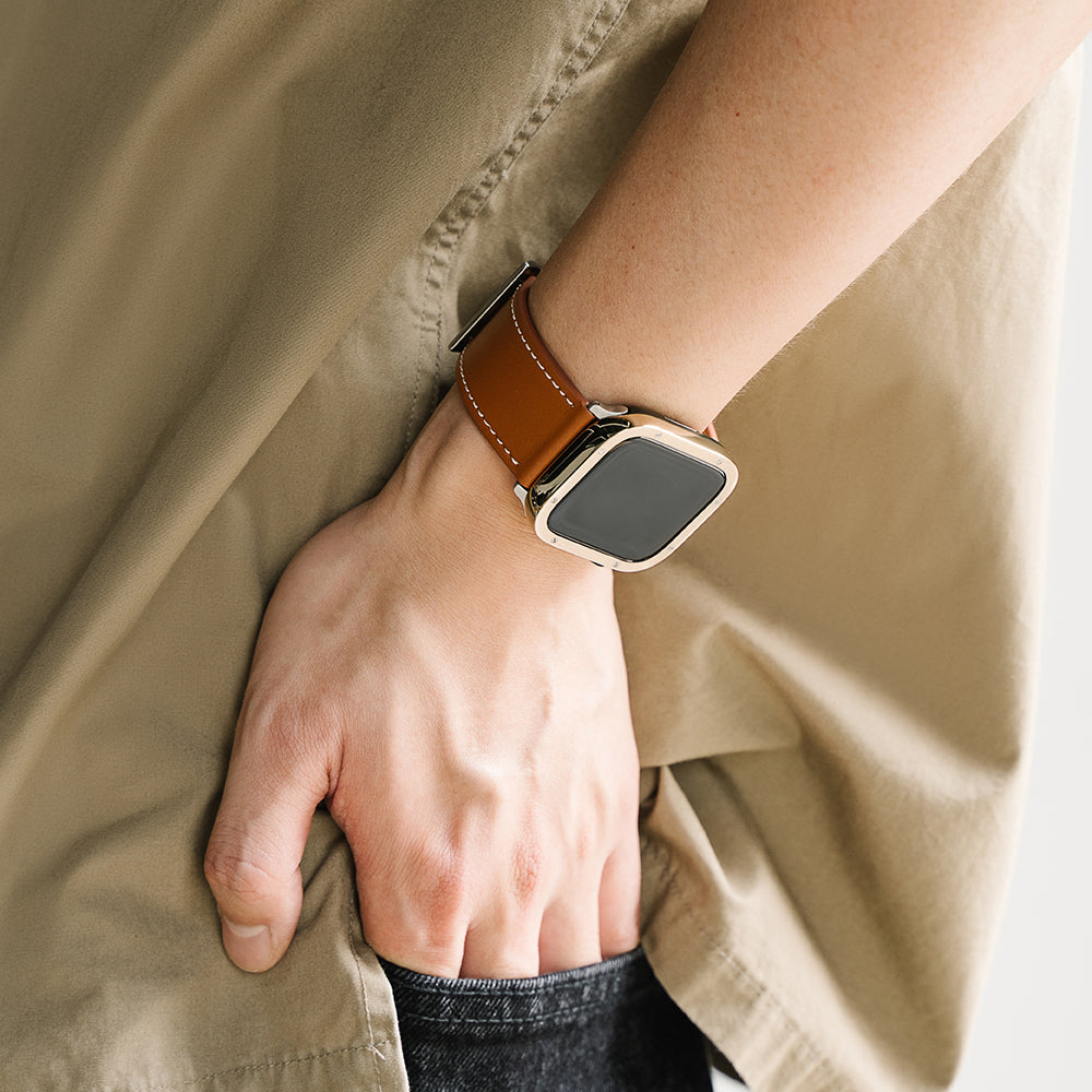 Bracelet Ringke Leather One pour Apple Watch 49mm / 46mm / 45mm / 44mm / 42mm Series, Noir