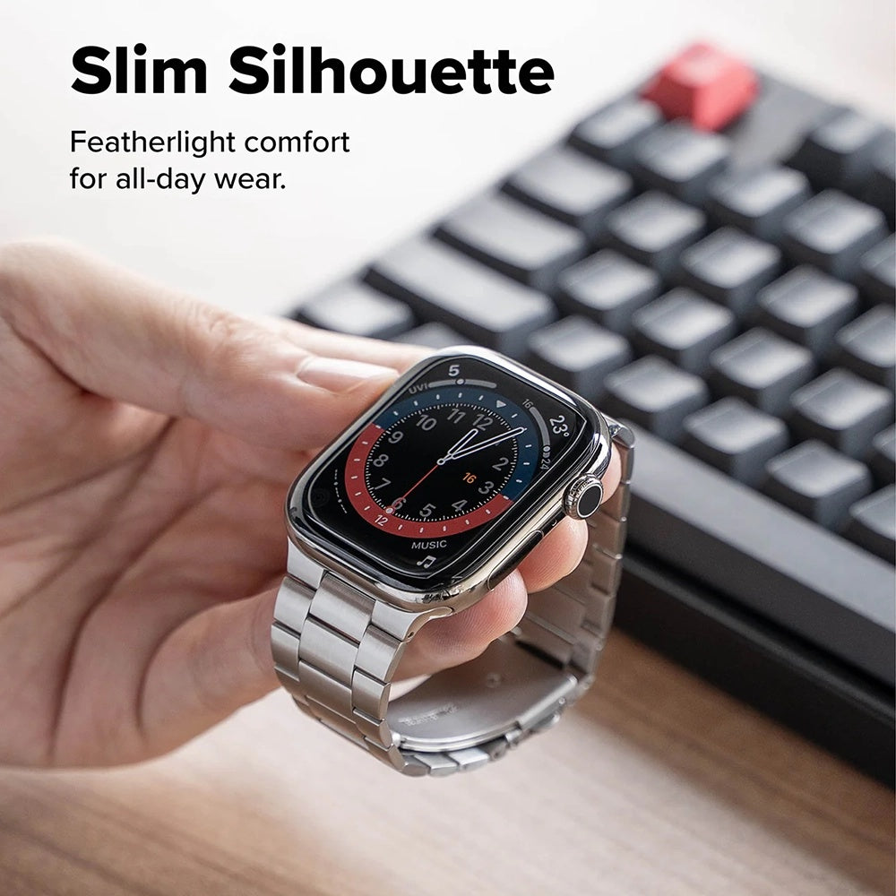 Bracelet Ringke Metal One Air pour Apple Watch 49mm / 46mm / 45mm / 44mm Series, Argenté