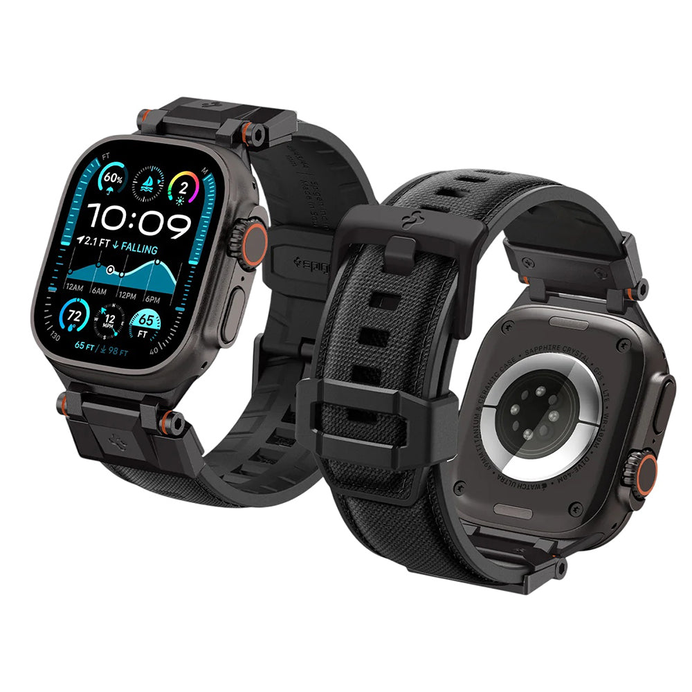 Bracelet Spigen DuraPro Armor pour Apple Watch 49mm / 46mm / 45mm / 44mm / 42mm Series, Noir AMP06065