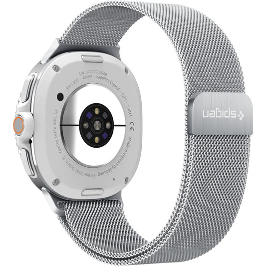 Bracelet Spigen Metal Fit pour Samsung Galaxy Watch9 / Watch8 / Watch8 Classic Series, Argenté AMP10121