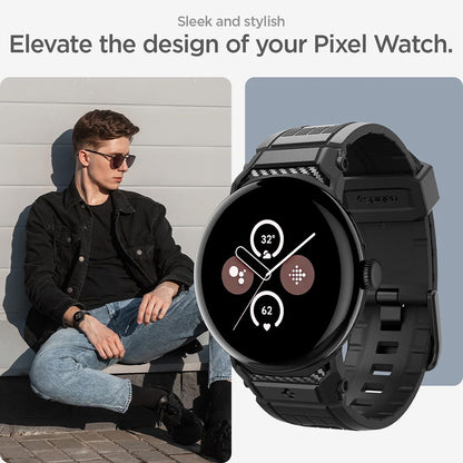 Bracelet Spigen Rugged pour Google Pixel Watch 45mm Series, Noir AMP07600