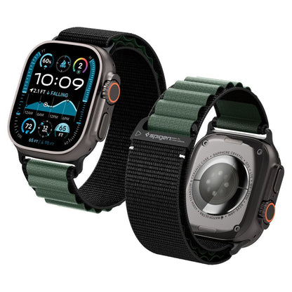 Bracelet Spigen WBF1 pour Apple Watch 49mm / 46mm / 45mm / 44mm Series, Noir Vert