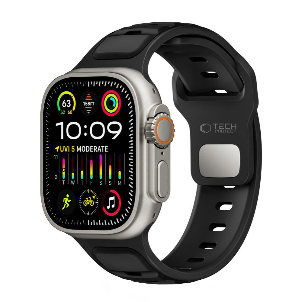 Bracelet Tech-Protect Iconband Line pour Apple Watch 49mm / 46mm / 45mm / 44mm Series, Noir