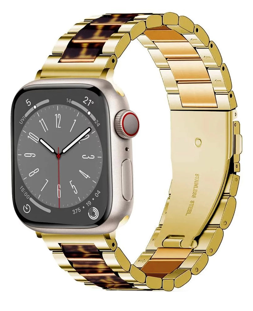 Bracelet Tech-Protect Modern Leopard pour Apple Watch 42mm / 41mm / 40mm Series, Doré