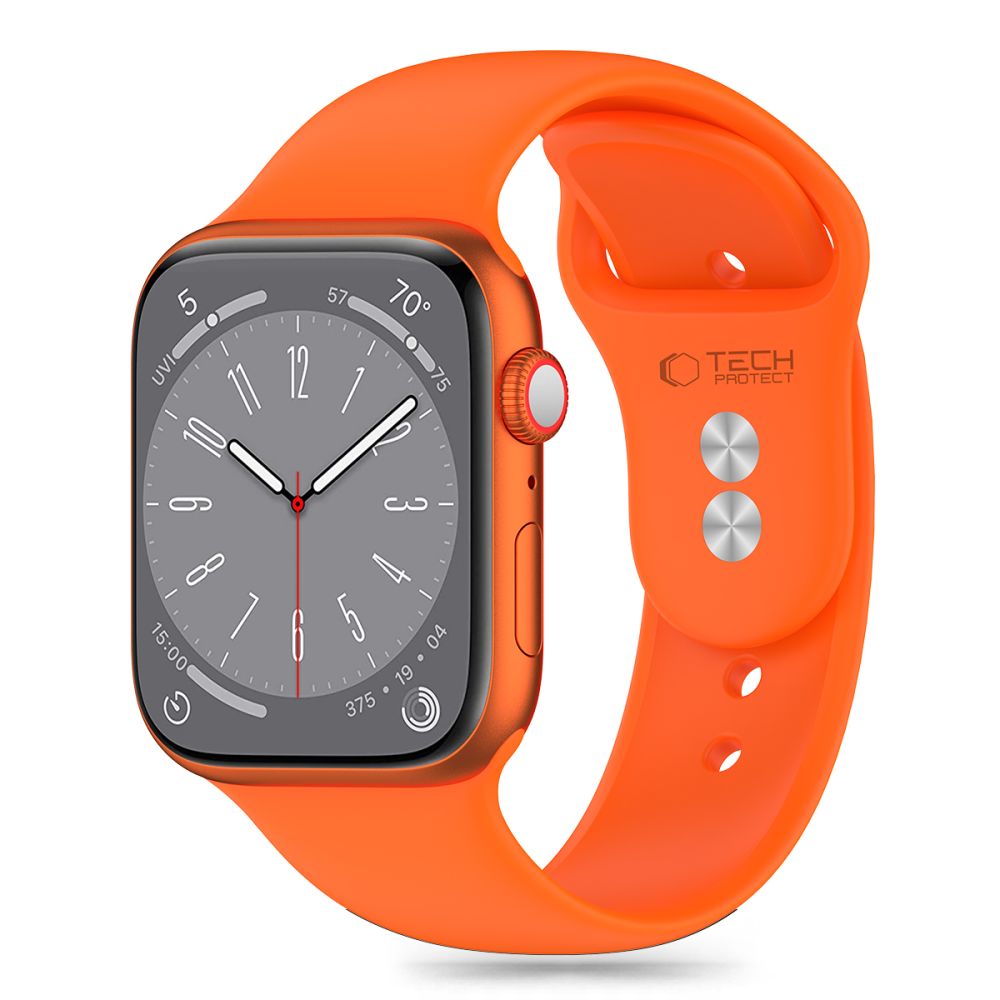 Tech-Protect Bracelet en silicone pour Apple Watch 49mm / 45mm / 44mm / 42mm Series, Orange 