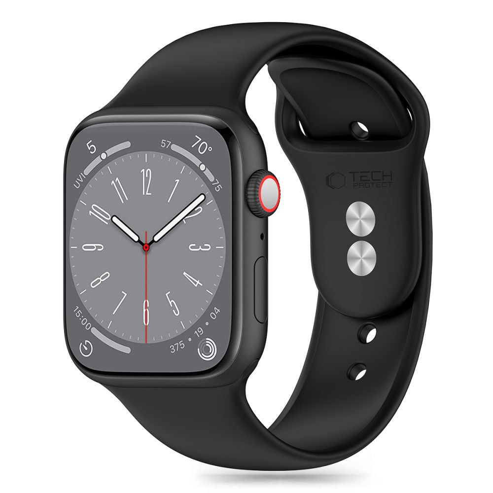 Tech-Protect Bracelet en silicone pour Apple Watch 49mm / 45mm / 44mm / 42mm Series, noir 