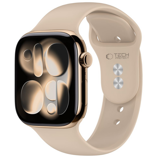 Bracelet Tech-Protect Silicone pour Apple Watch 49mm / 46mm / 45mm / 44mm Series, Beige