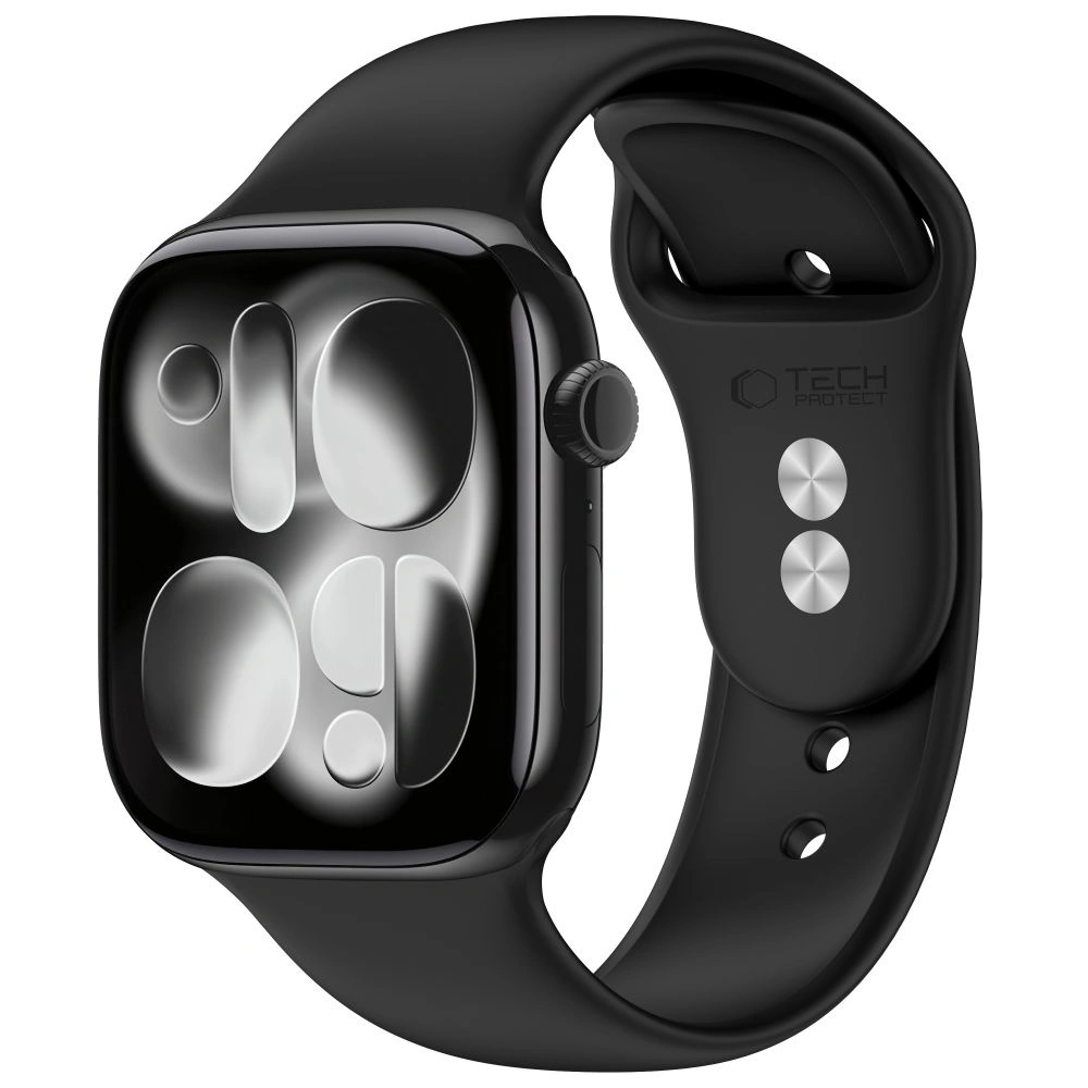 Tech-Protect Silicone Strap for Apple Watch 49mm / 46mm / 45mm / 44mm Series, Black