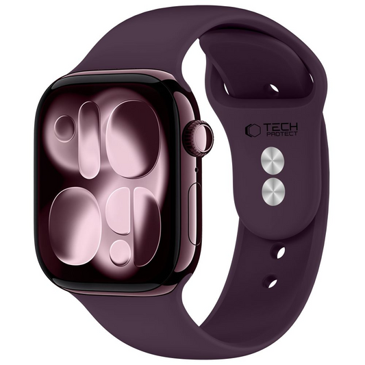 Bracelet Tech-Protect Silicone pour Apple Watch 42mm / 41mm / 40mm Series, Bordeaux