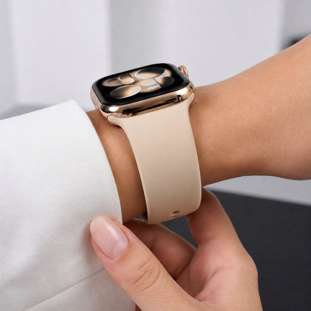 Tech-Protect Silicone Strap for Apple Watch 49mm / 46mm / 45mm / 44mm Series, Beige