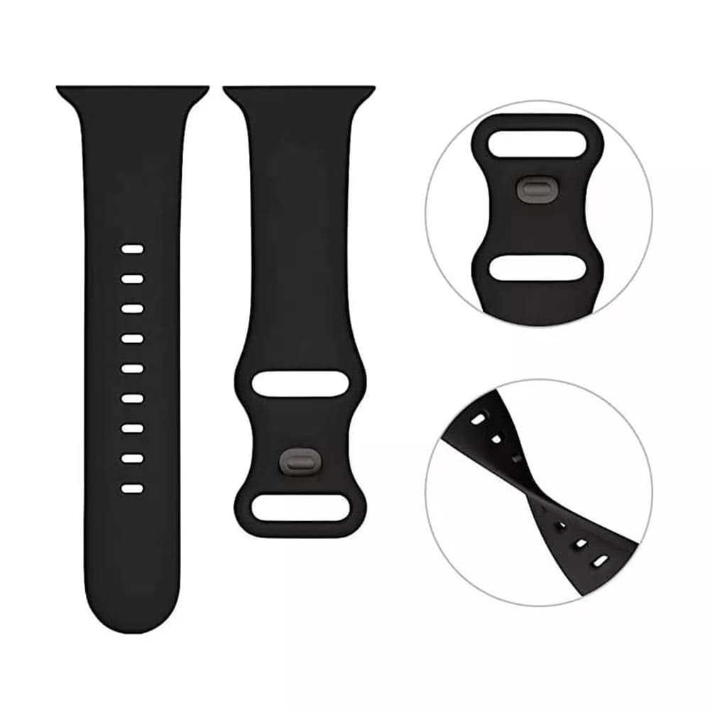 Bracelet Techsuit W031 pour Apple Watch 42mm / 41mm / 40mm / 38mm Series, Noir