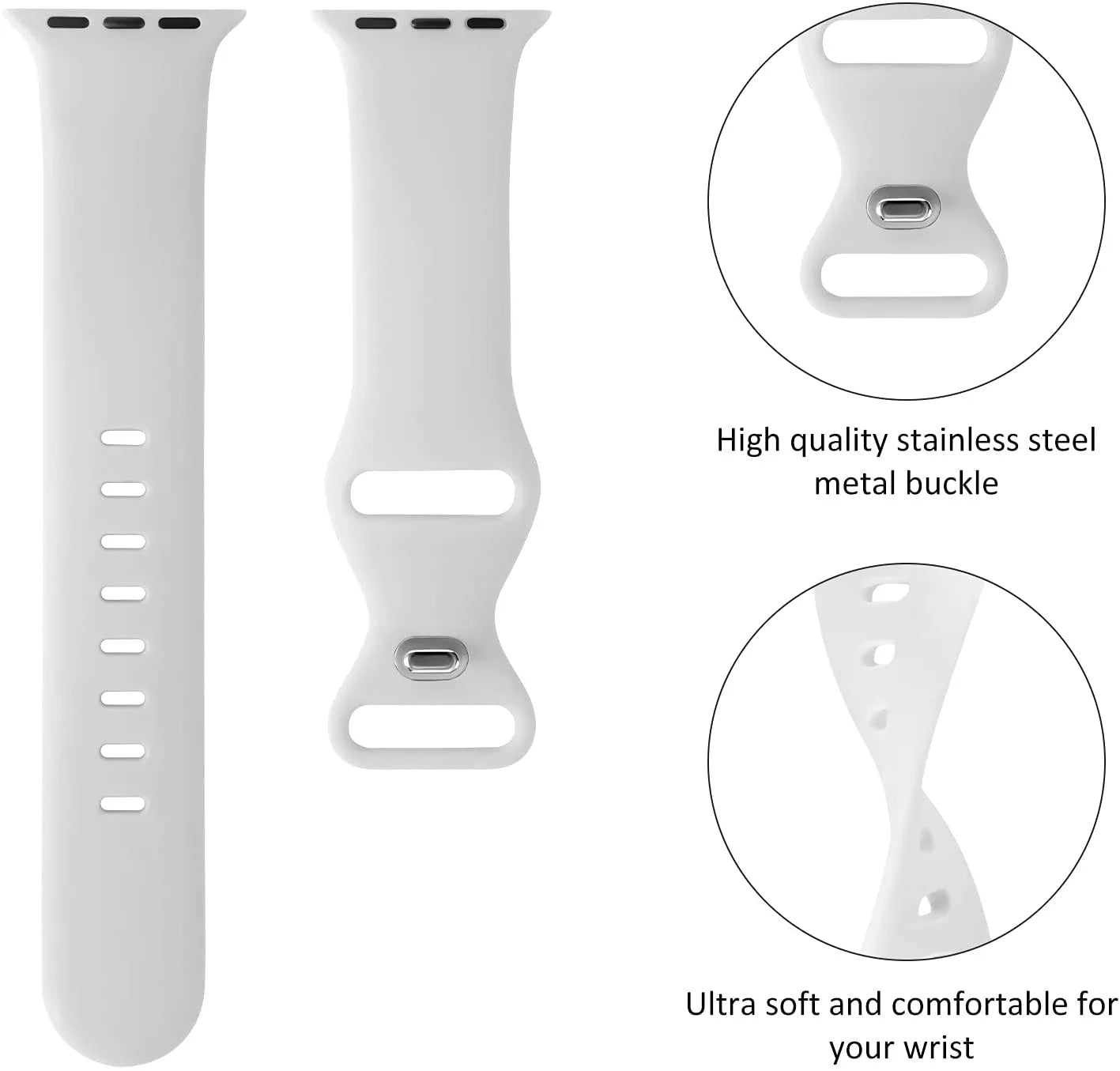 Bracelet Techsuit W031 pour Apple Watch 49mm / 46mm / 45mm / 44mm / 42mm Series, Gris