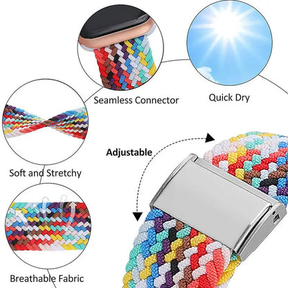 Bracelet Techsuit W032 pour Apple Watch 42mm / 41mm / 40mm / 38mm Series, Vert Multicolore